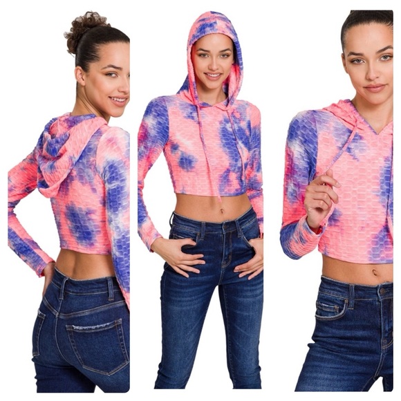 Zenana Outfitters Cropped Hoodie - Picture 1 of 4